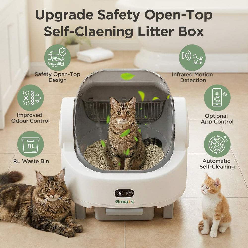 Gimars open-top design reduces stress for senior cats during use.