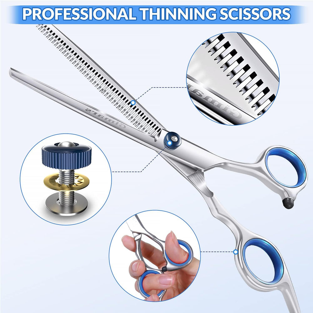 Gimars safety round-tip design protects sensitive areas during grooming.