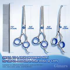 Gimars straight dog grooming scissors for clean cuts.
