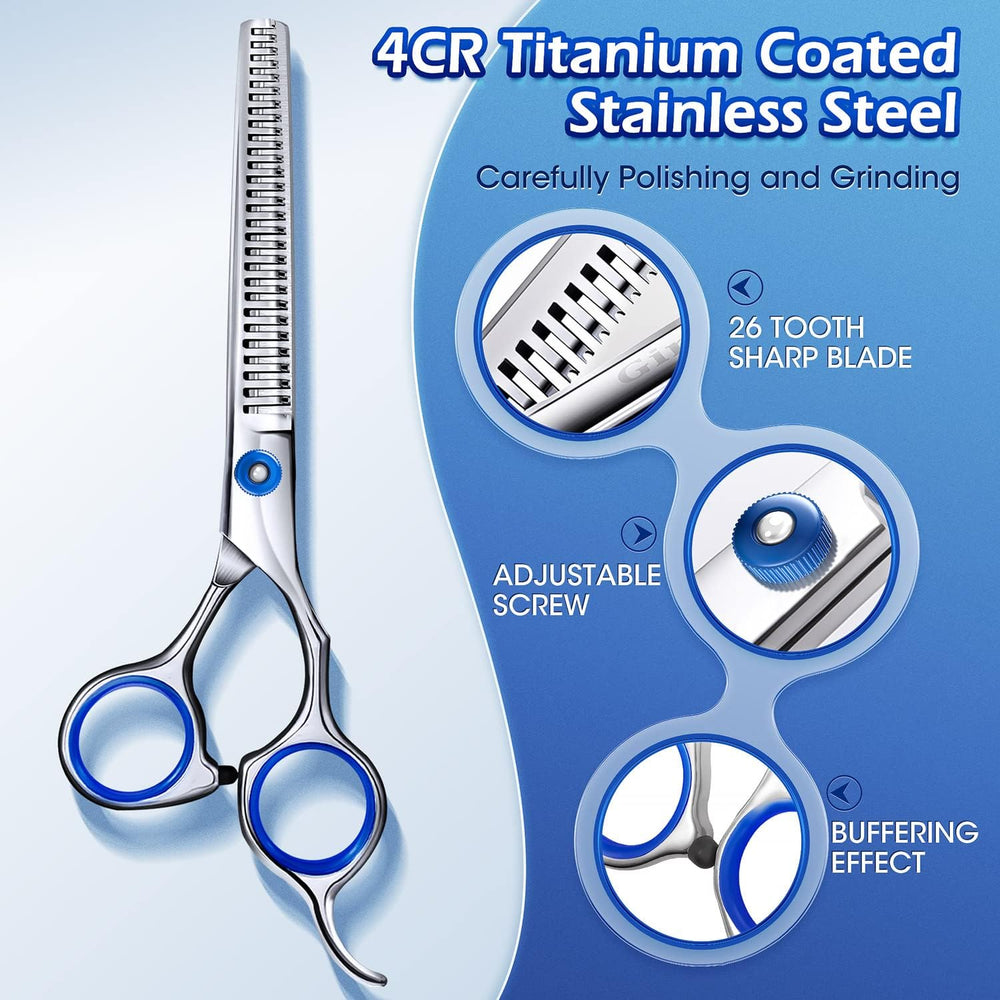 Gimars thinning scissors for blending fur naturally.