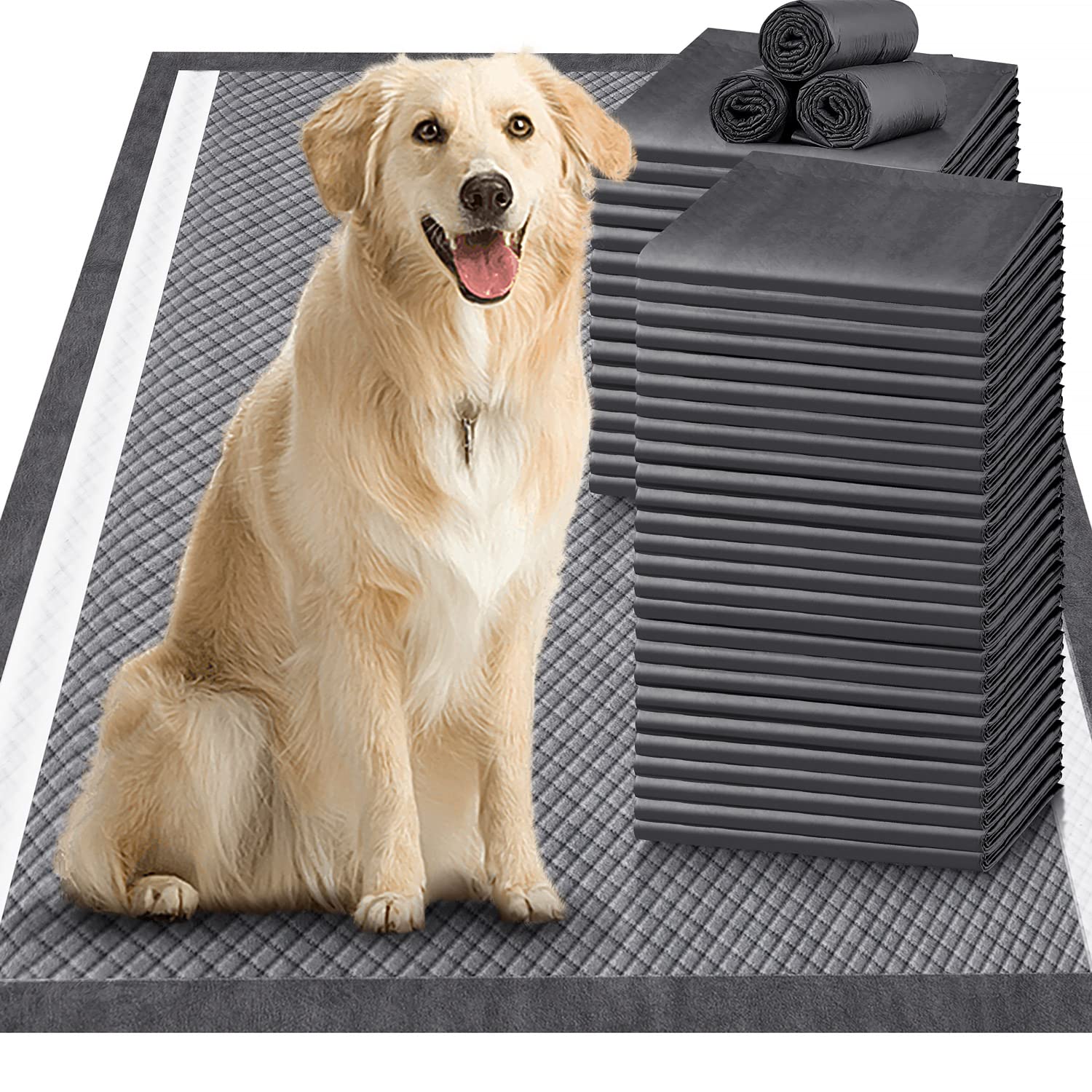 Gimars upgrade odor-control pee pad 28x34 inches reduces urine odor in rooms.