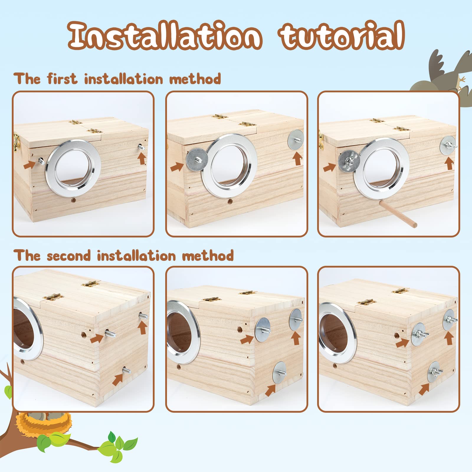 GINDOOR breeding box, easy clean top-open, quick maintenance