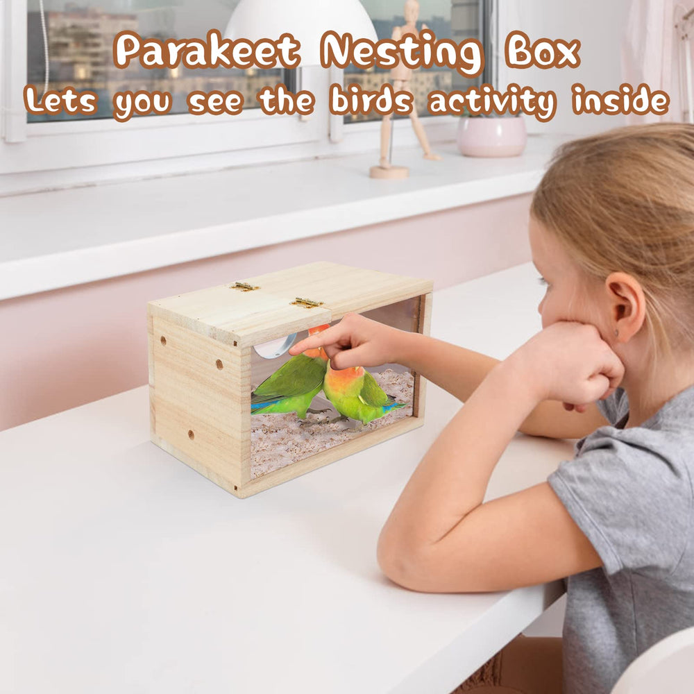 GINDOOR versatile nesting box fits inside or outside cage