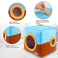 GINDOOR large parrot nest house interior view with plush fleece