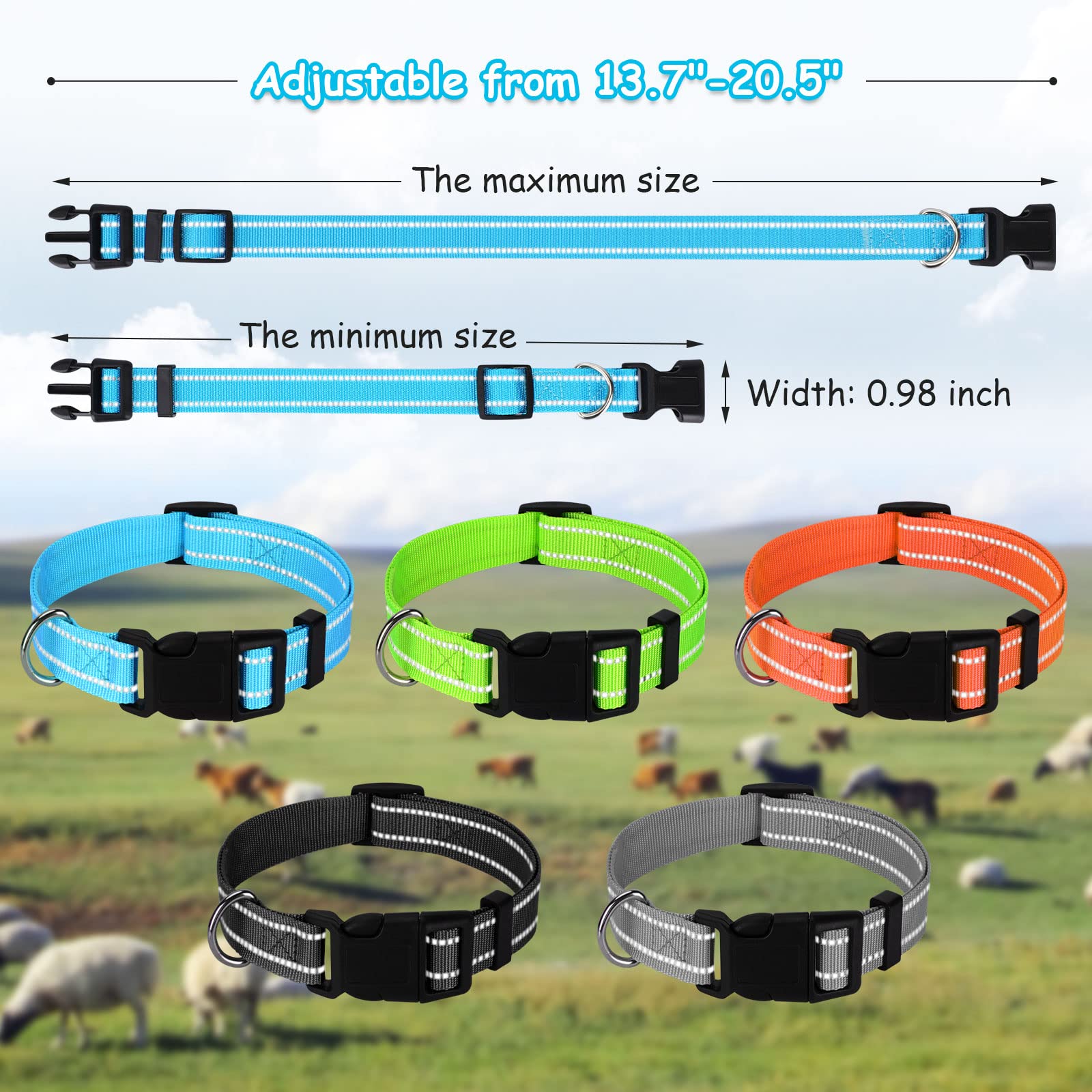 Durable nylon collar with high-density webbing for daily farm use.