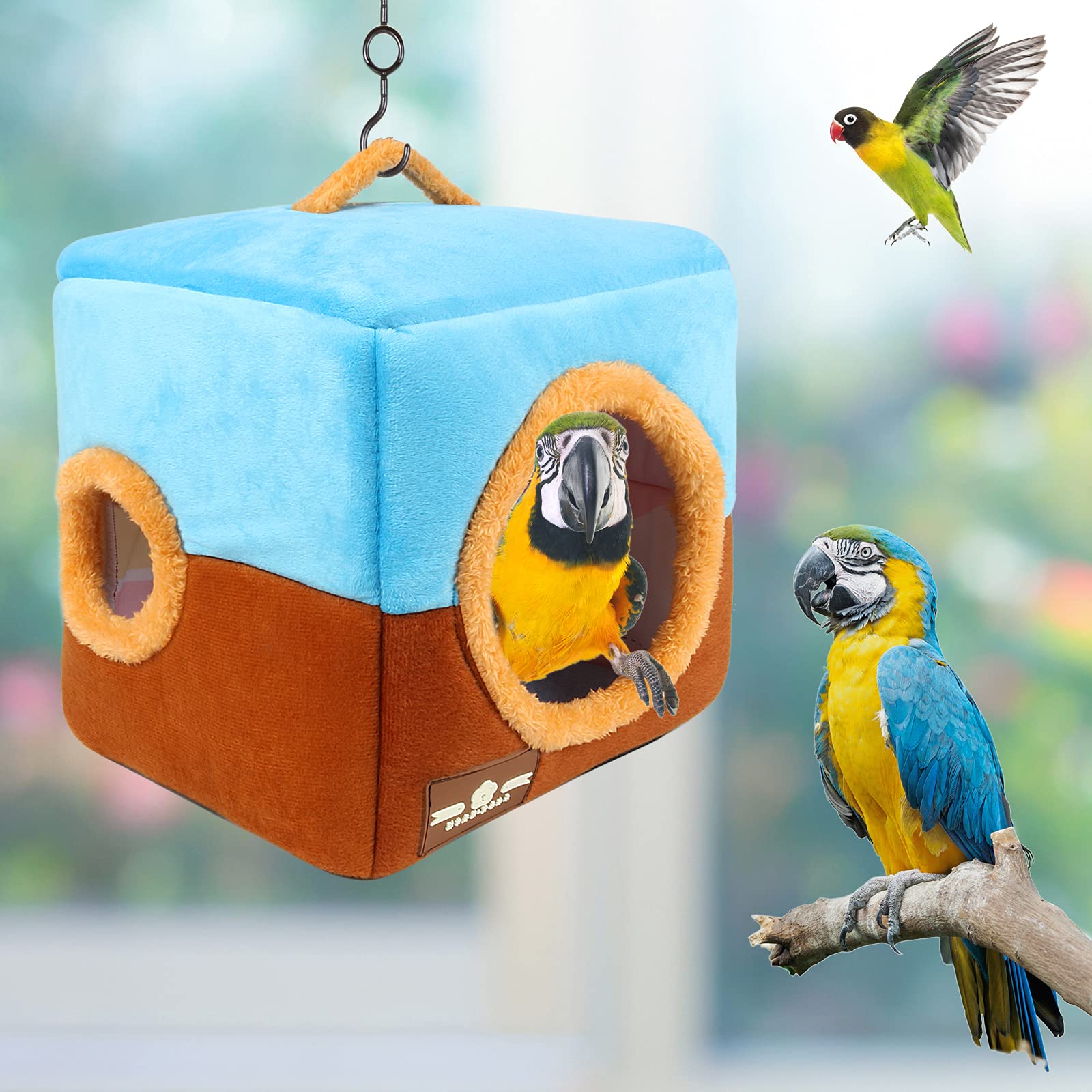 GINDOOR parrot nest house hanging setup in cage