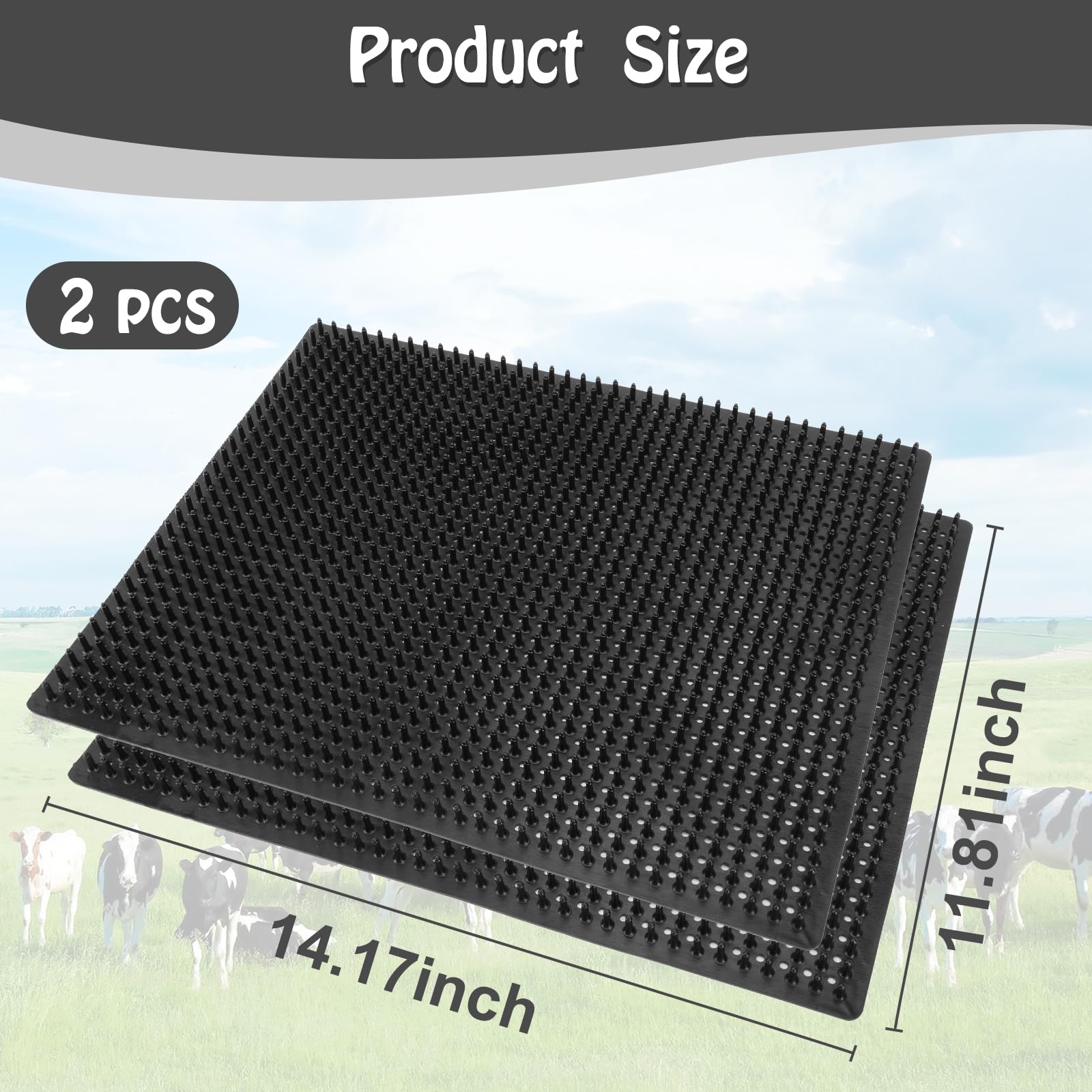 GINDOOR middle livestock scratcher pad mounted on a fence for easy grooming