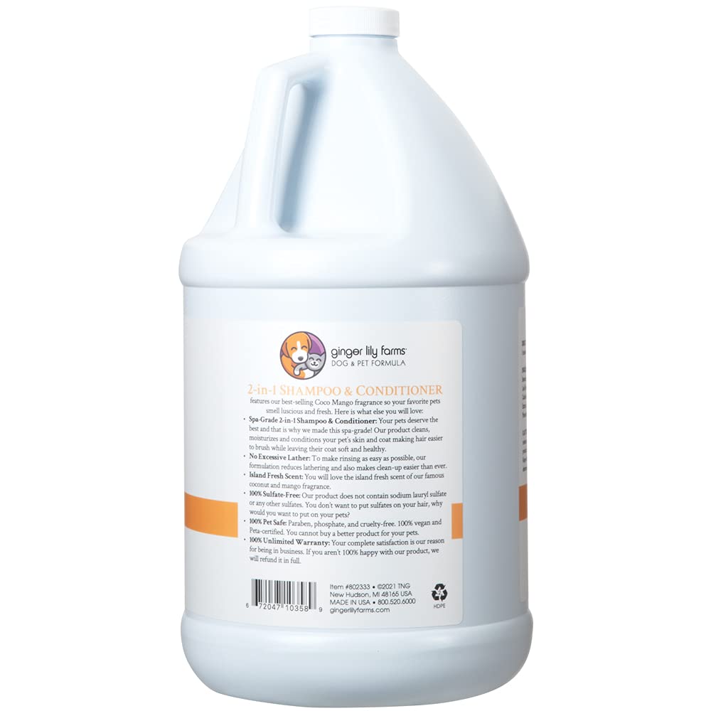 Ginger Lily Farms Coco Mango shampoo pour for a gentle wash