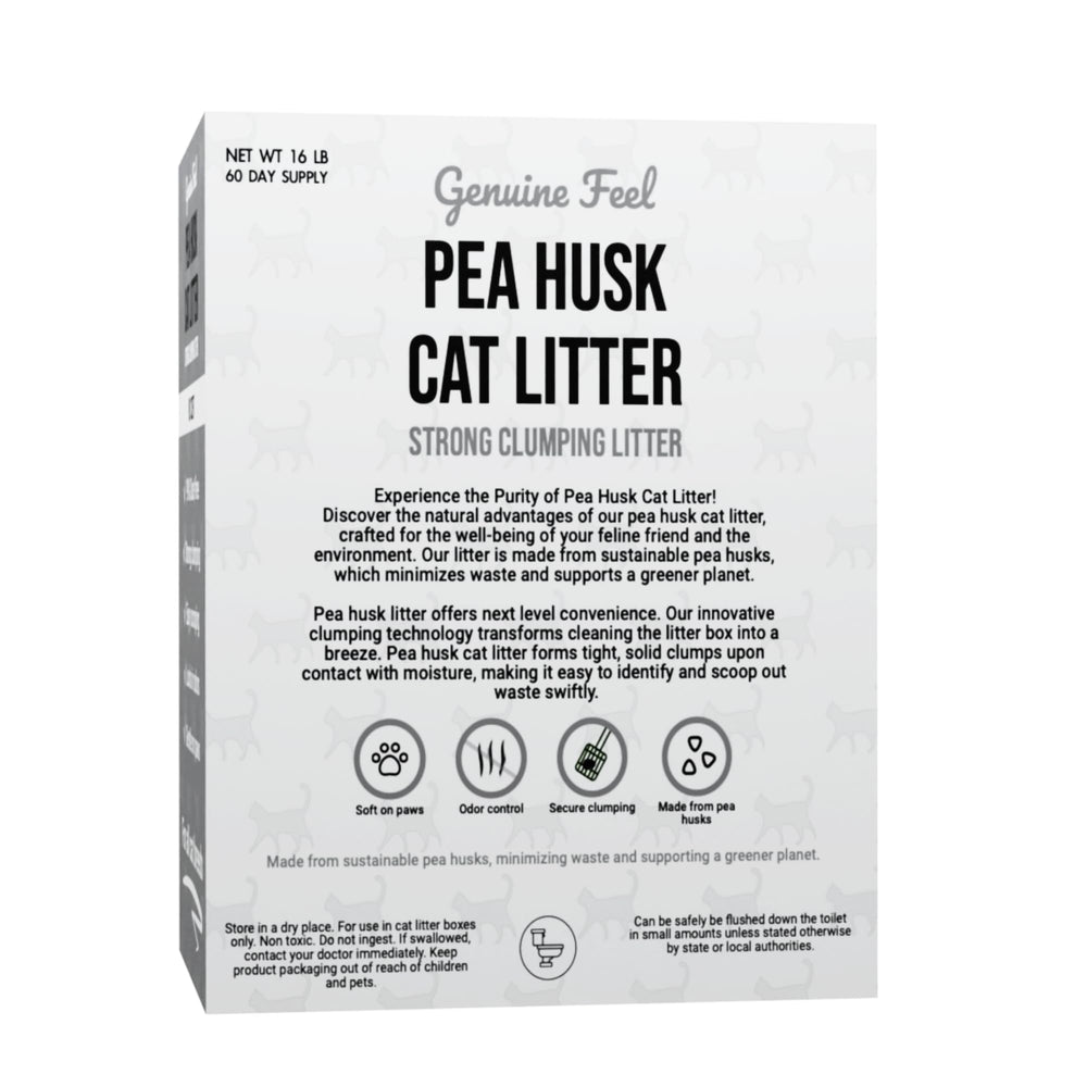 Gingerbread Pet Supply pea husk cat litter lavender scent bag highlighting soothing scent