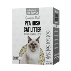 Gingerbread Pet Supply pea husk cat litter bag front view with fresh packaging