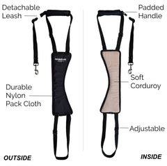 GingerLead cutout design for male dogs enables easy lifting.