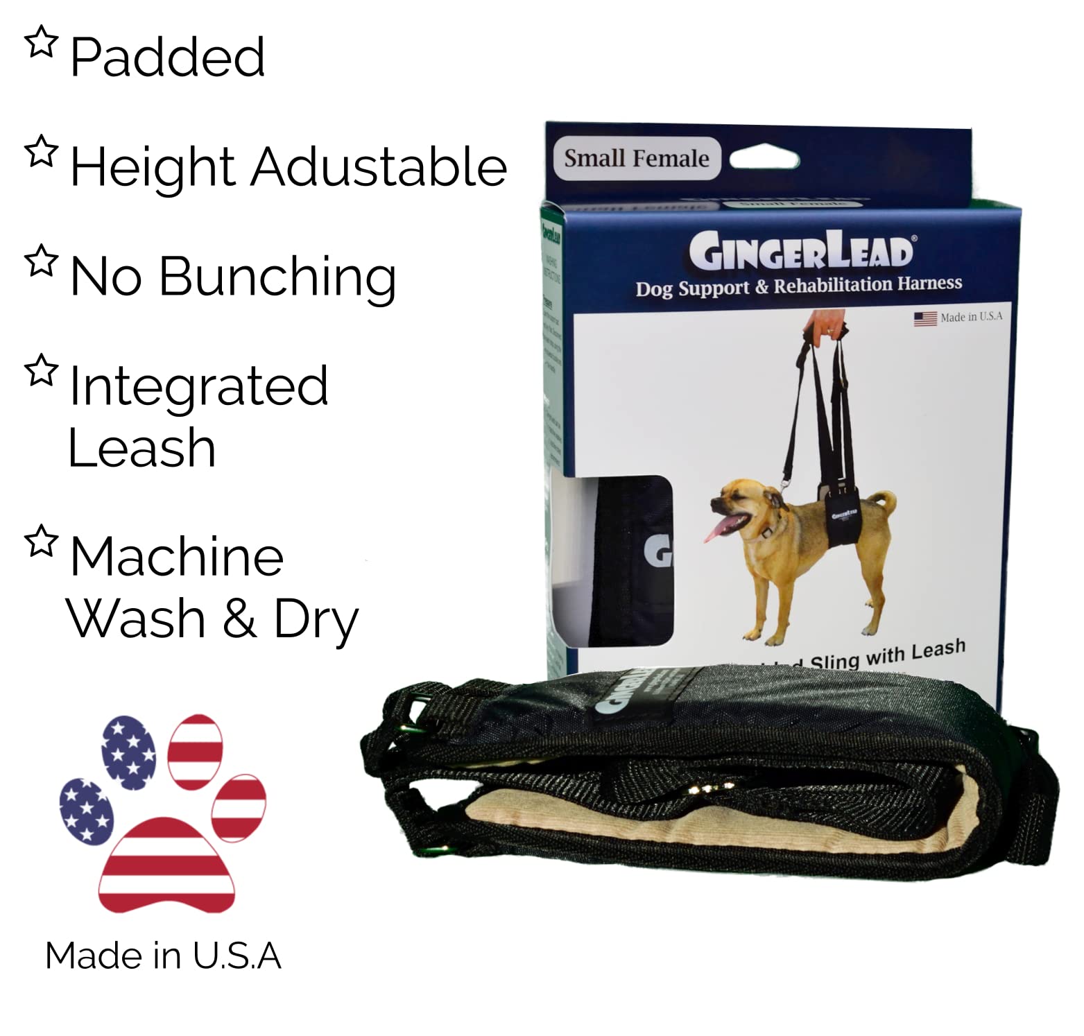 GingerLead pad and sling attachment detail with padded comfort.
