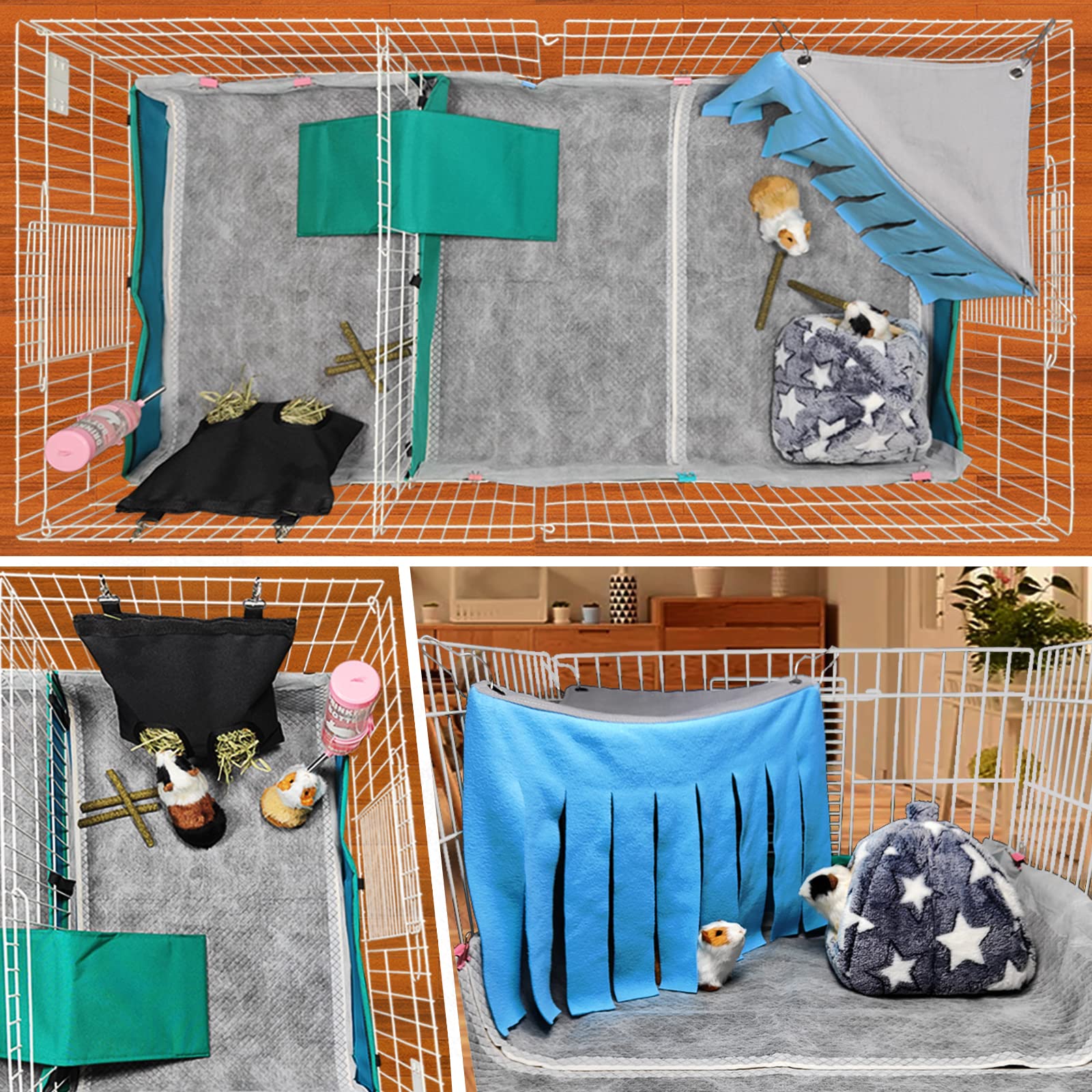 GINIDEAR easy-cleanup cage liners with moisture-wick surface.