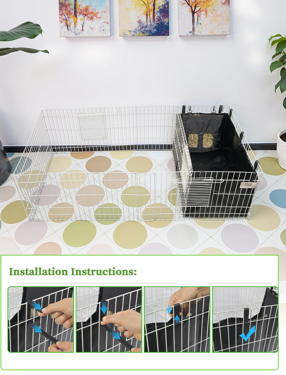 GINIDEAR snug fit Midwest cage liner prevents staining on floors
