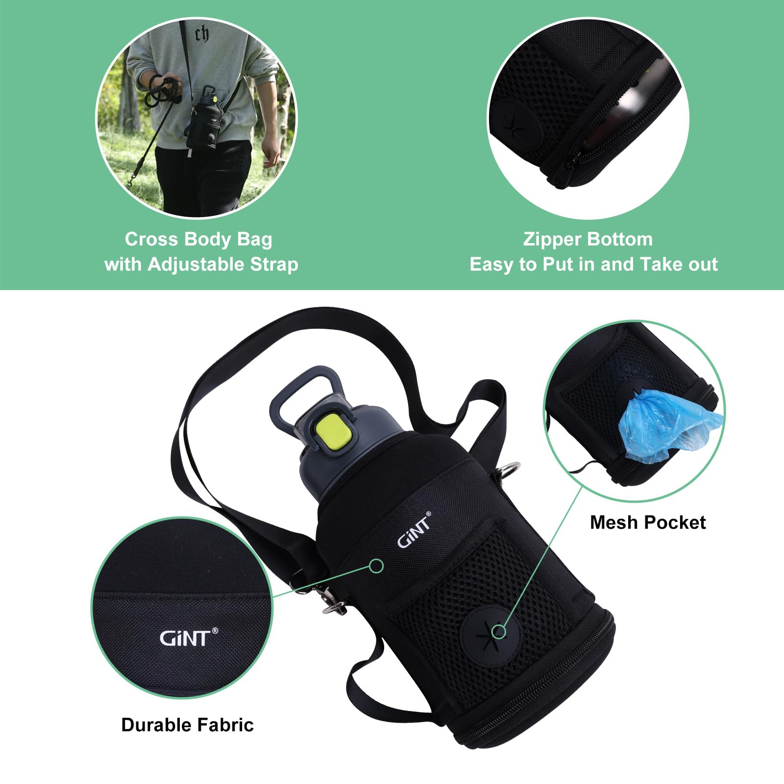 Easy-grip handle for comfortable carrying on trails