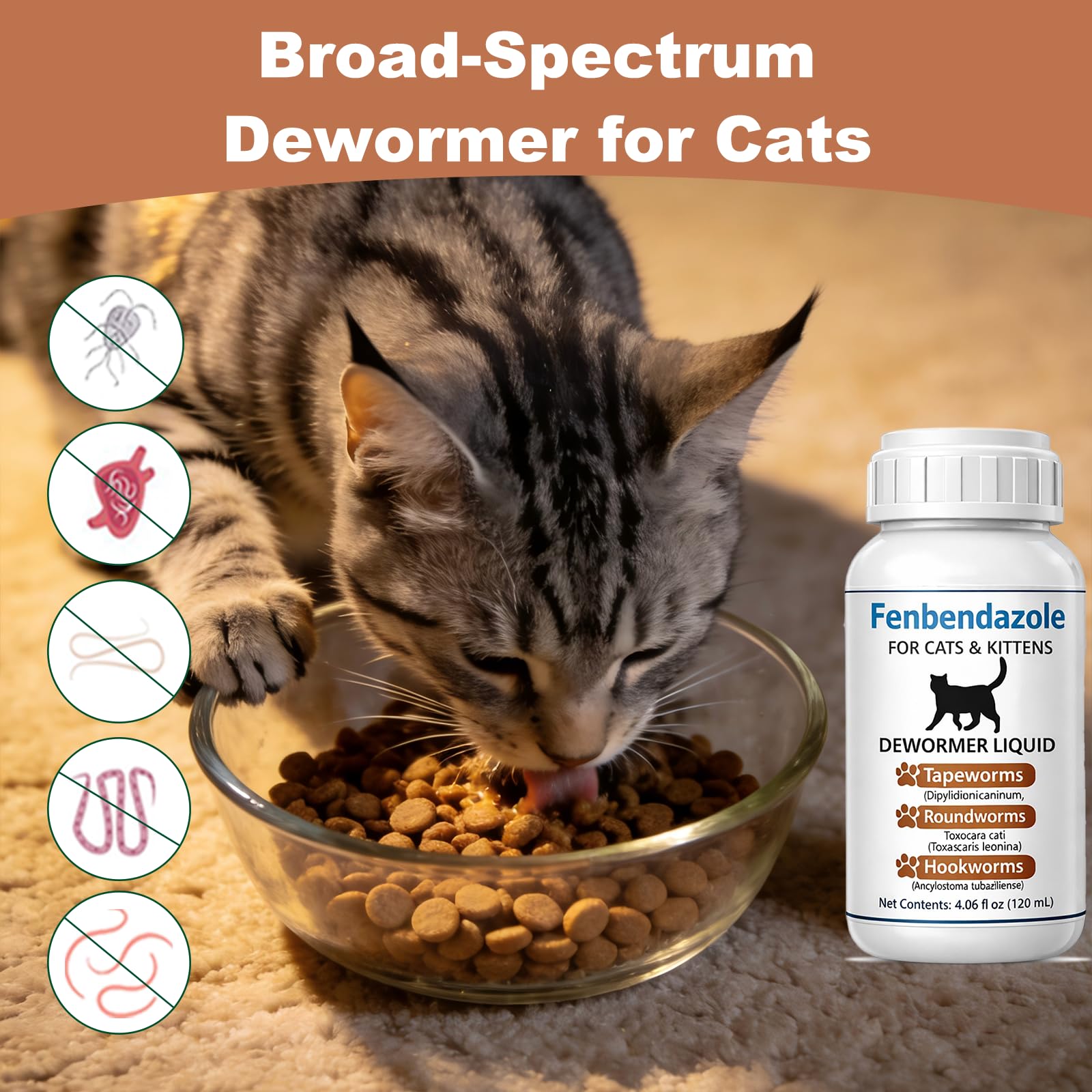 Ginzeca cat dosing scene highlights easy at-home administration.