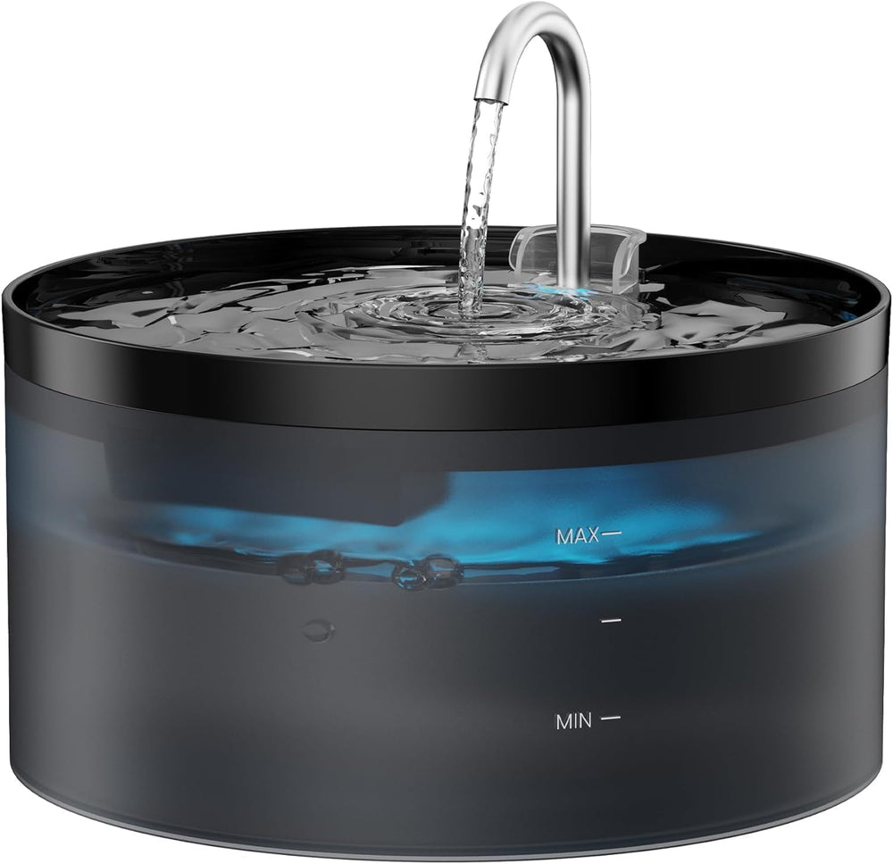 GIOTOHUN cat water dispenser with 108oz capacity keeps pets hydrated longer.