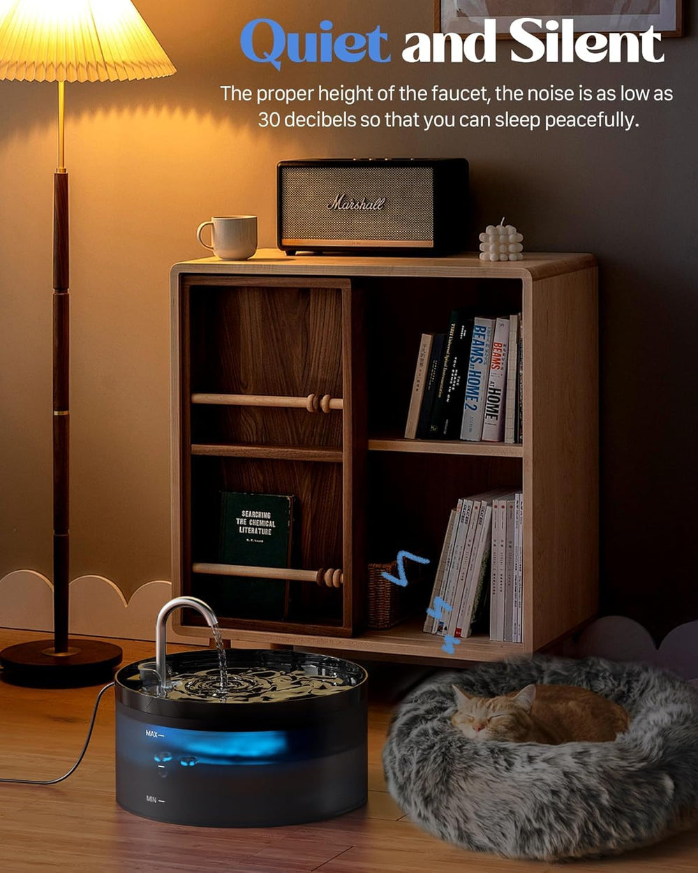GIOTOHUN ultra-quiet pump operates quietly for undisturbed sleep.