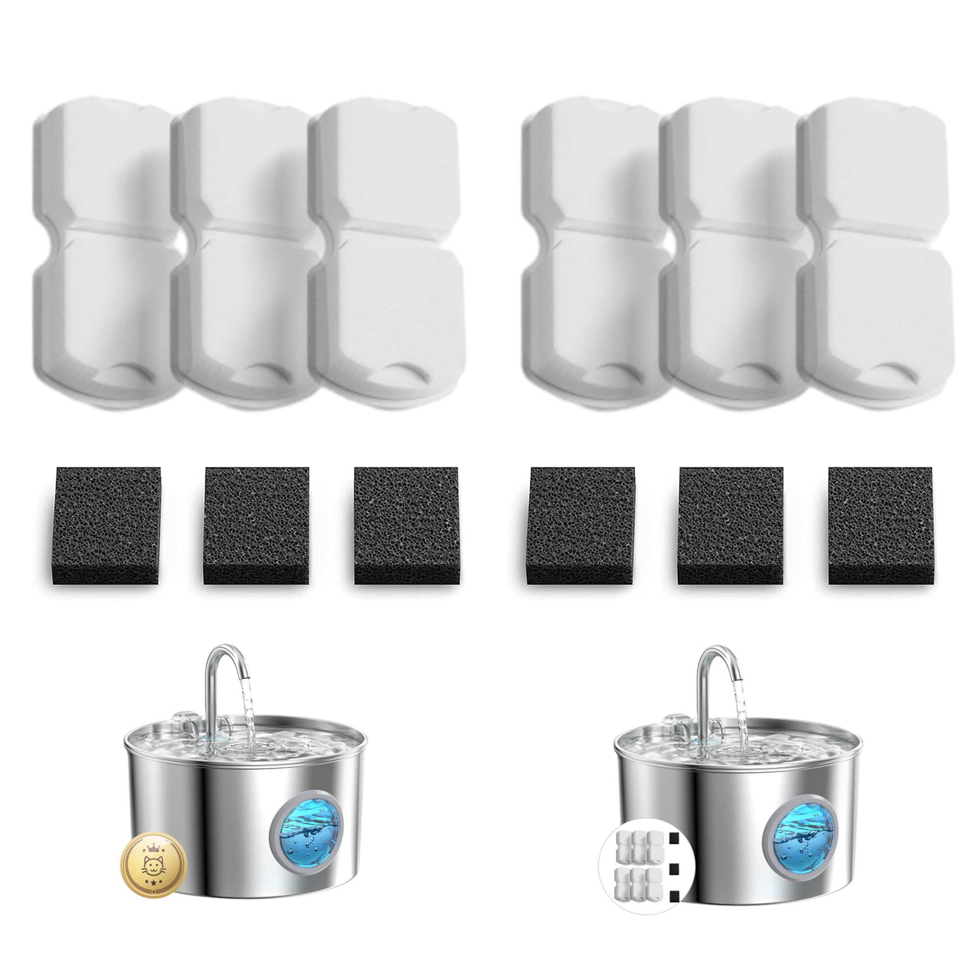 GIOTOHUN 12-filter set packaging for clean, ready-to-use cat fountain water