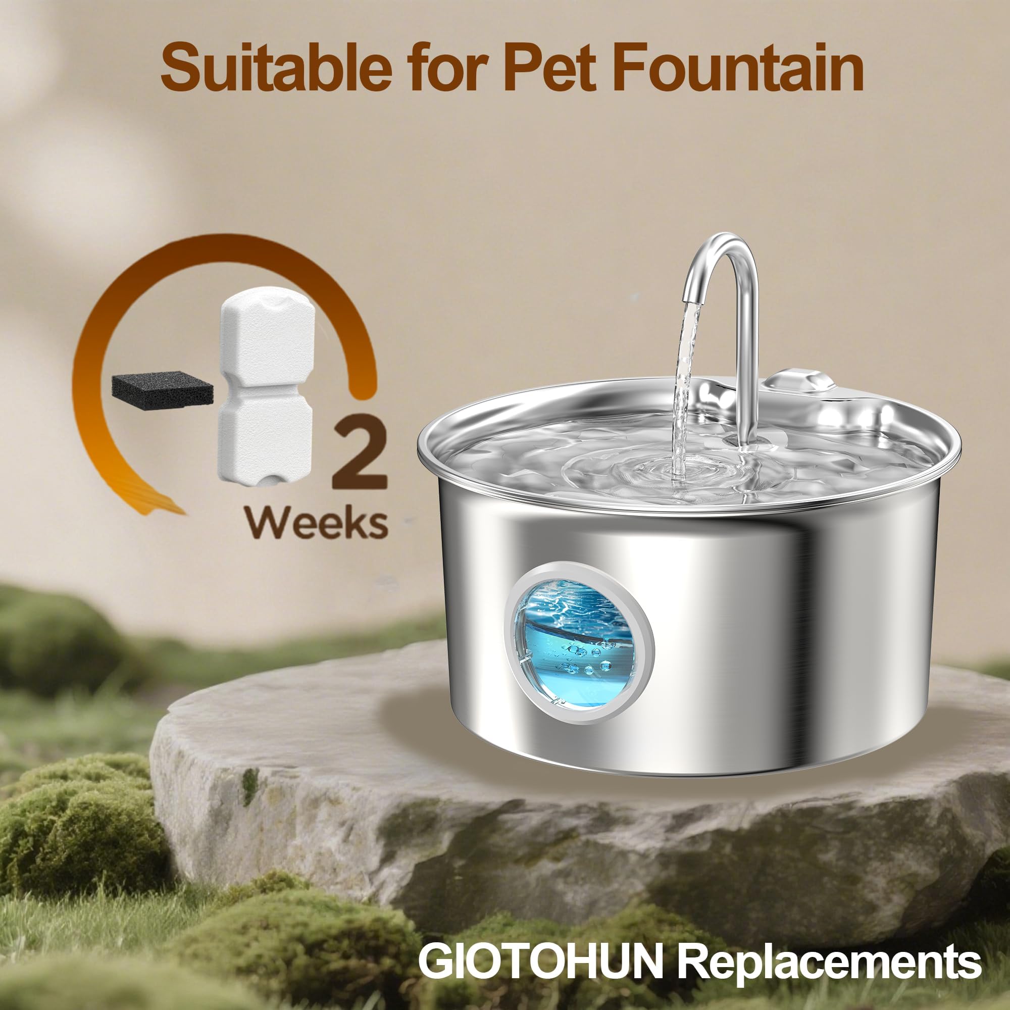 GIOTOHUN carbon filter close-up shows activated carbon adsorption for impurities, enhancing clarity.