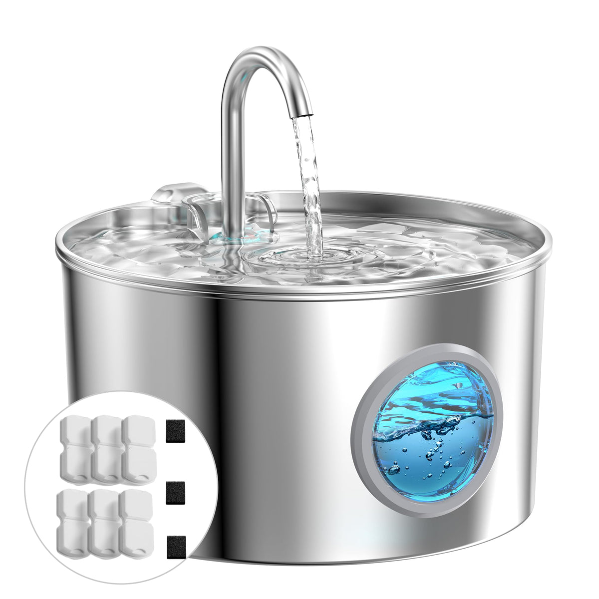 GIOTOHUN cat water fountain assembly shows easy setup for busy households.