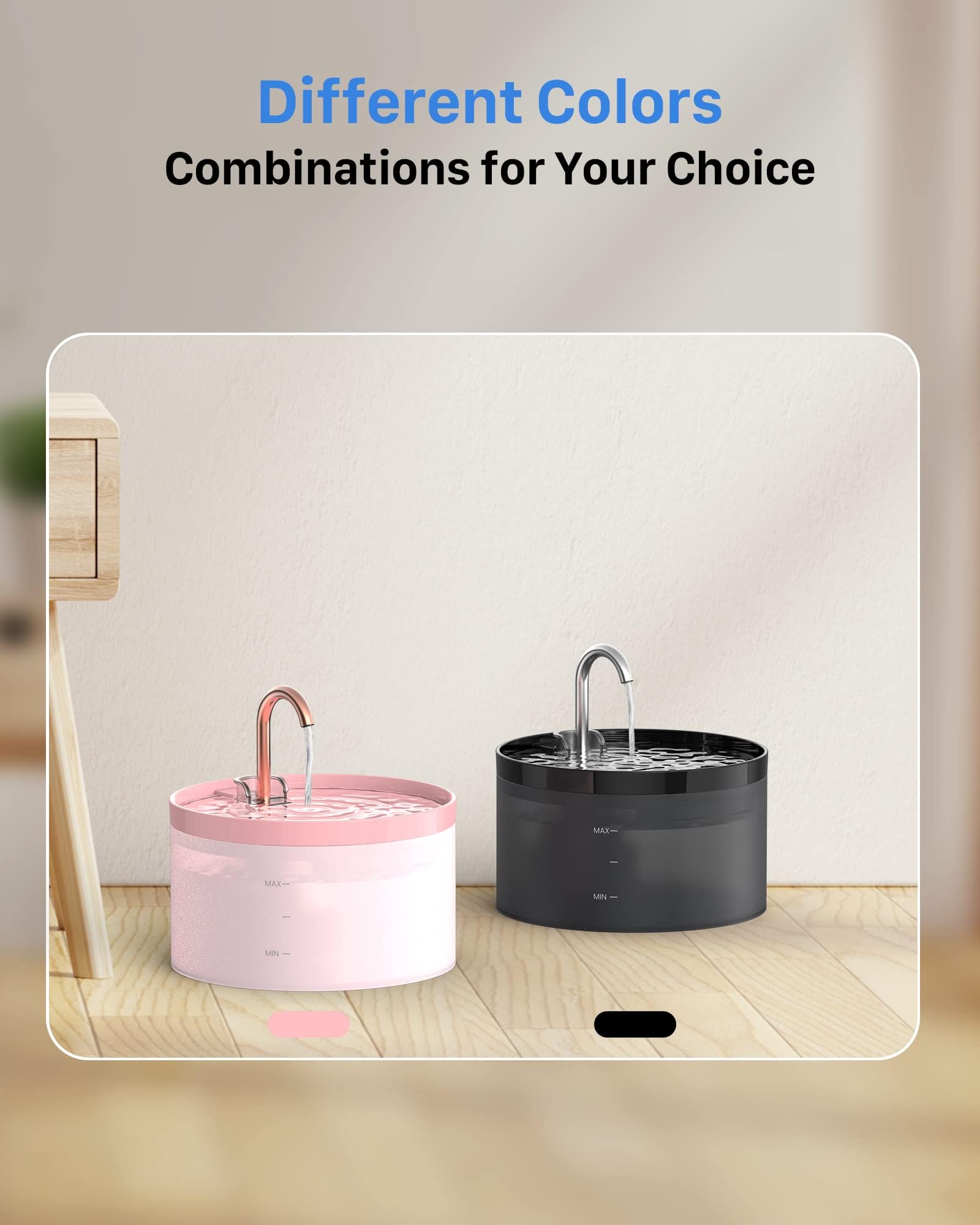 GIOTOHUN pink faucet-mode flow encouraging drinking from moving water.