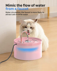GIOTOHUN pink fountain demonstrating flow options for drinking.