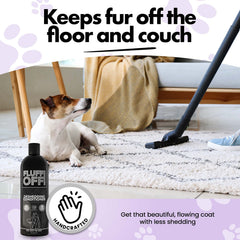 After use, Fluff Off coats feel smoother and shedding may be reduced.