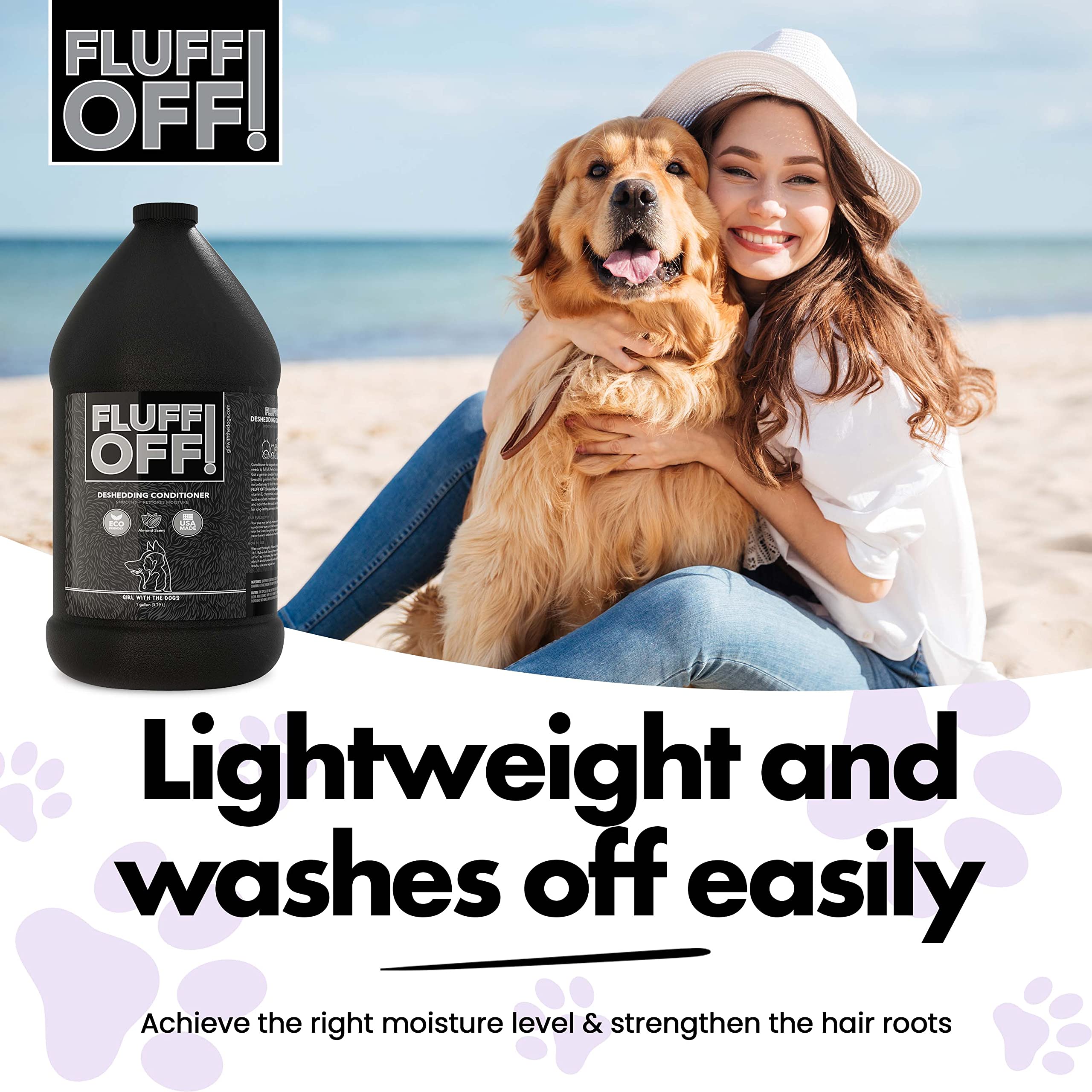 Girl With The Dogs Fluff Off after-use coat—less shedding and silkier feel.