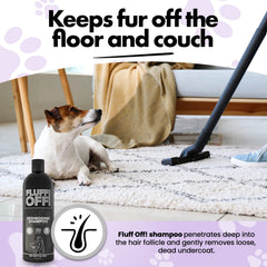 Fluff Off deep cleanse image highlights dirt and oil removal.