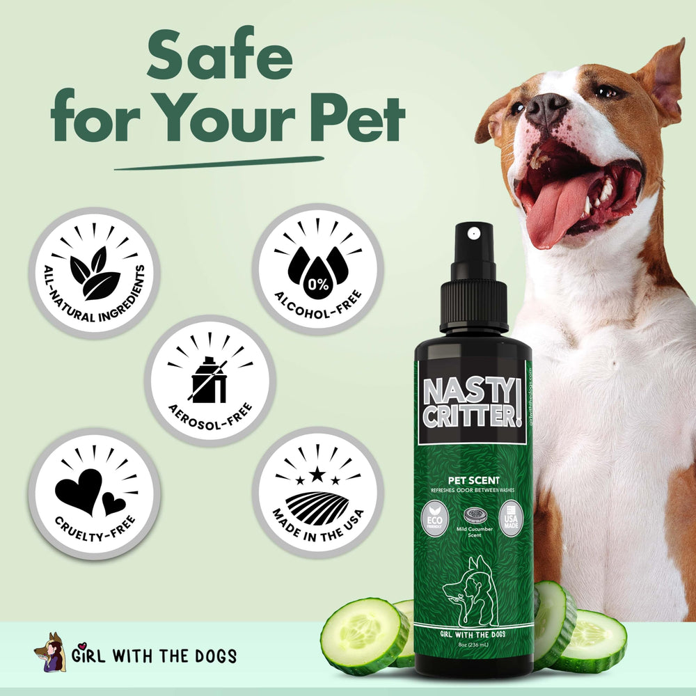 Girl With The Dogs NASTY CRITTER 8 oz bottle marks Made in USA.