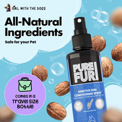 Girl With The Dogs Pure Fur! detangling action on a coat for smoother, manageable fur.