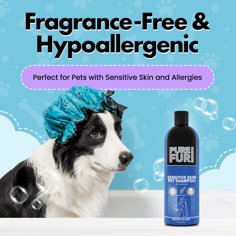 Girl With The Dogs Pure Fur! puppy grooming scenario showing gentle cleansing for sensitive skin.