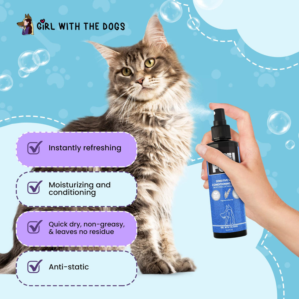 Girl With The Dogs Pure Fur! resulting silky coat after conditioning with leave-in spray.