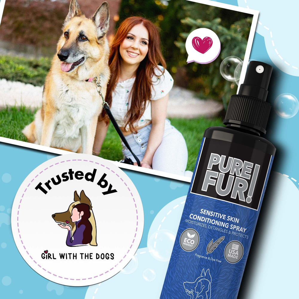 Girl With The Dogs Pure Fur! spray nozzle close-up for easy detangling and even application.