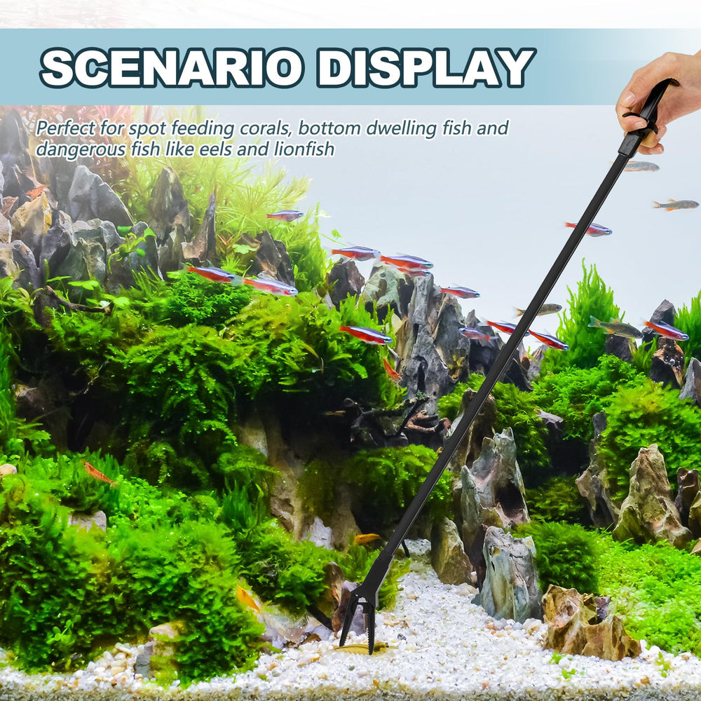 Gisafai long tongs removing debris from the tank bottom