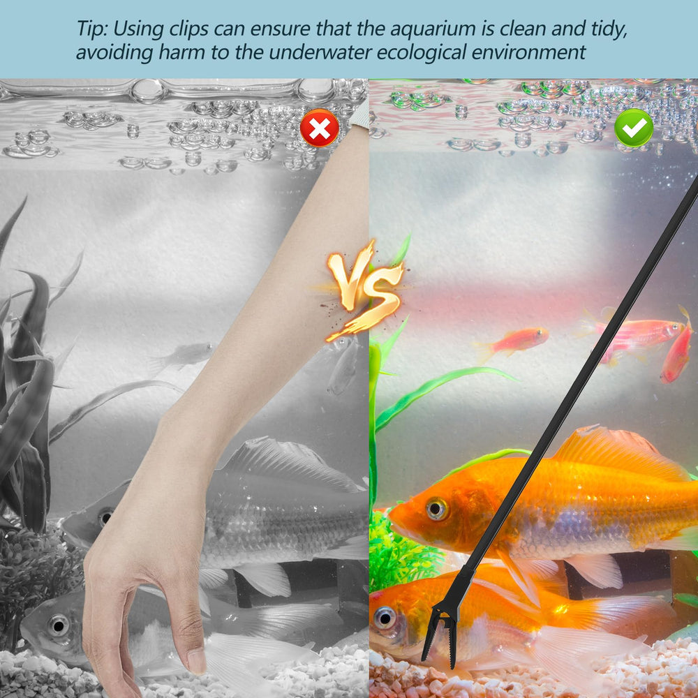 Gisafai multi-function aquarium tongs for feeding and trimming
