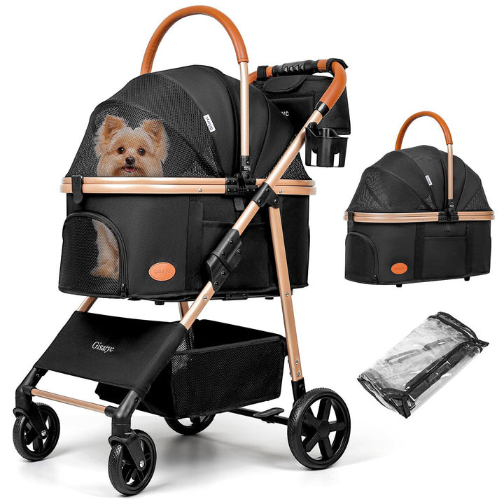 Gisaryc dog-cat stroller front view for smooth navigation with pets up to 50 lbs
