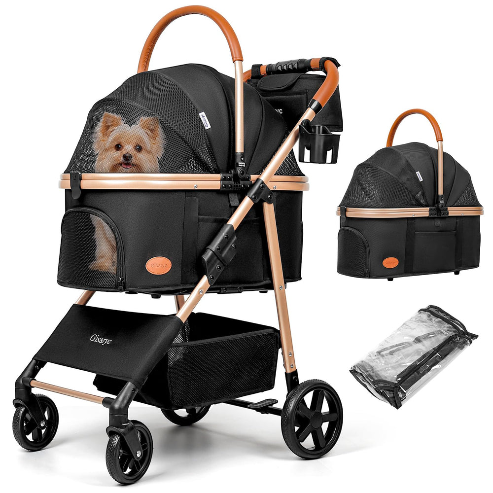 Gisaryc dog-cat stroller front view for smooth navigation with pets up to 50 lbs