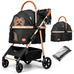 Gisaryc dog-cat stroller front view for smooth navigation with pets up to 50 lbs