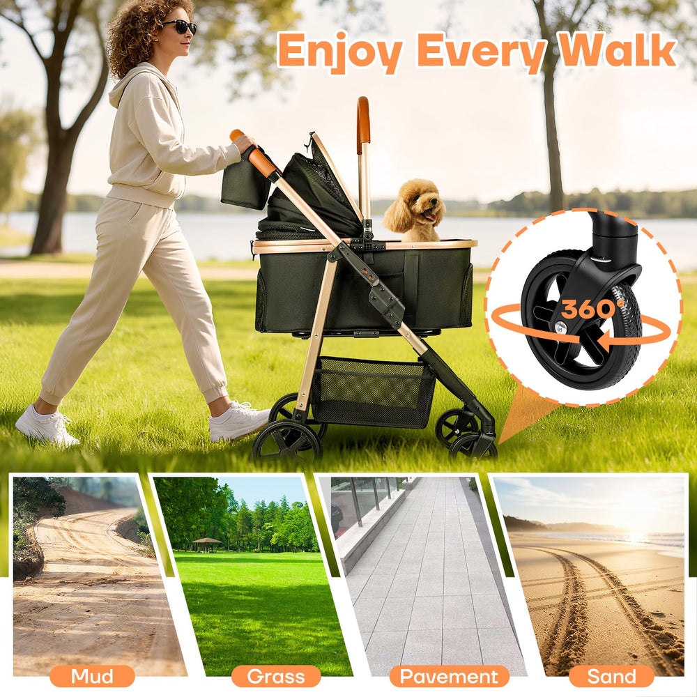 Gisaryc dog-cat stroller rain cover keeps pets dry outdoors