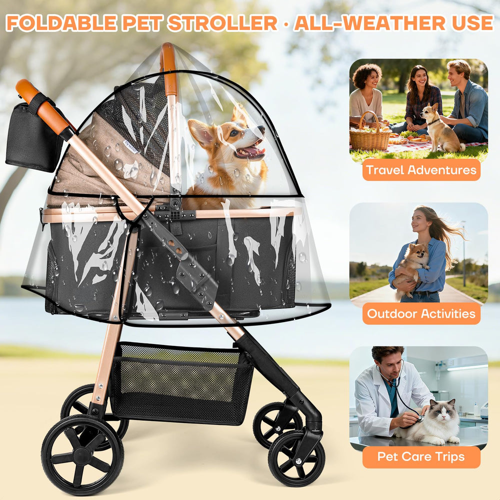 Gisaryc rain cover keeps pets dry during strolls