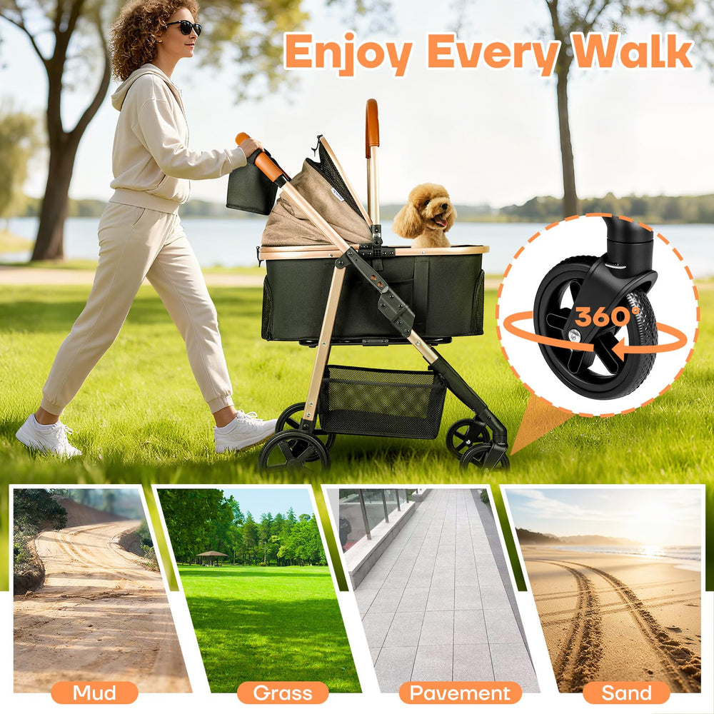 Gisaryc stroller with storage basket and cup holder