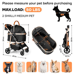 Gisaryc dog-cat stroller storage basket holds treats and toys