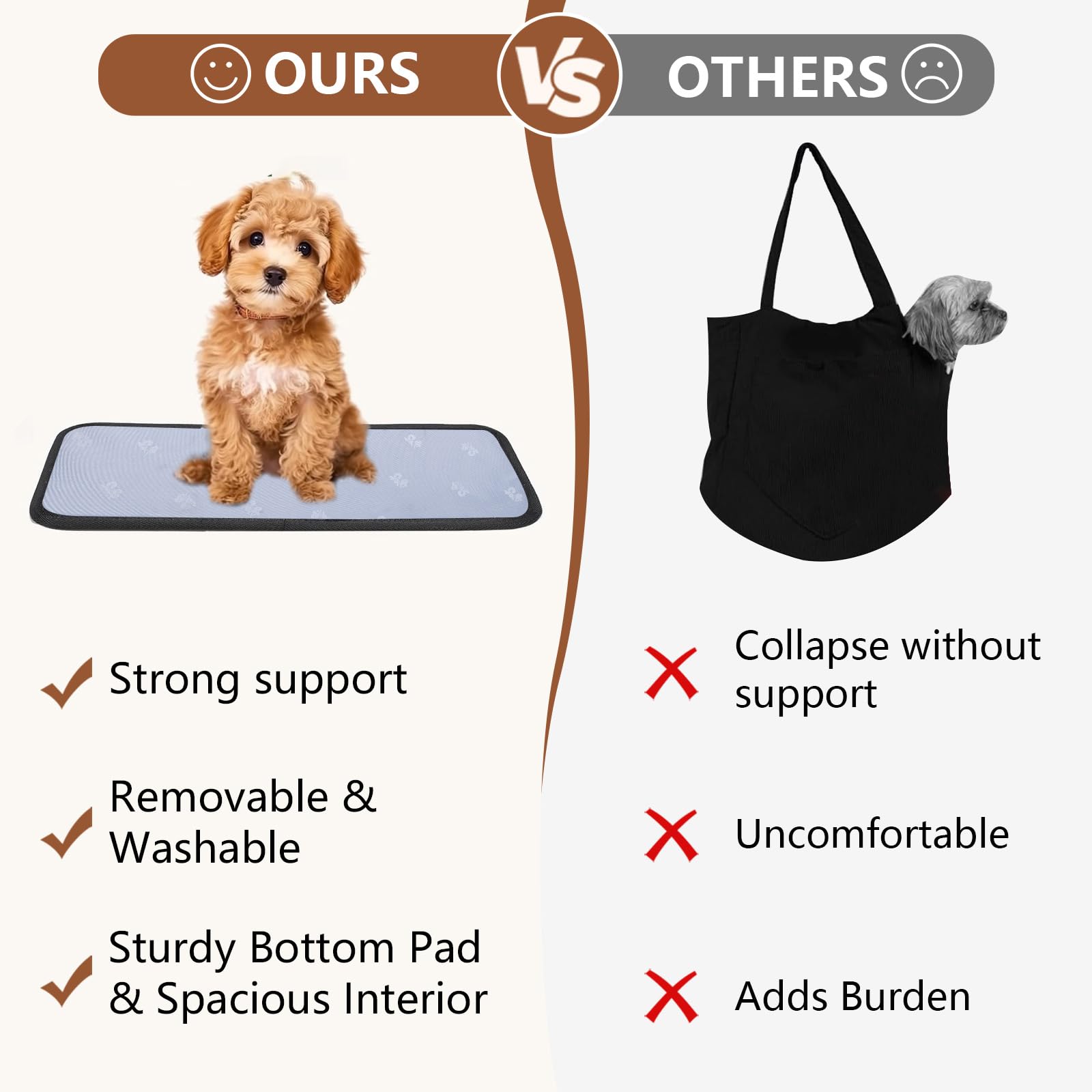 Gisaryc Dog Purse Carrier beige airline-friendly design for travel tasks.