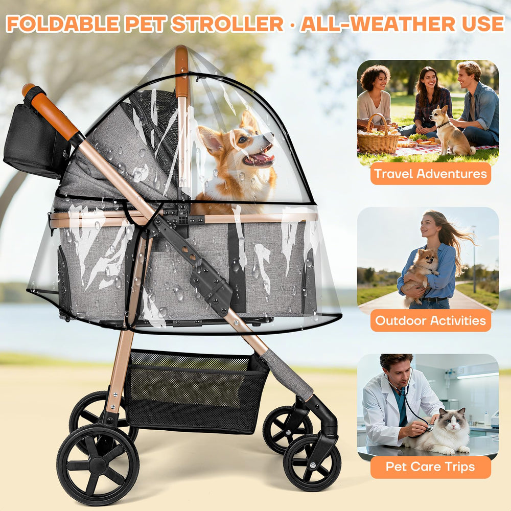 Gisaryc rain cover keeps your pet dry during rainy strolls
