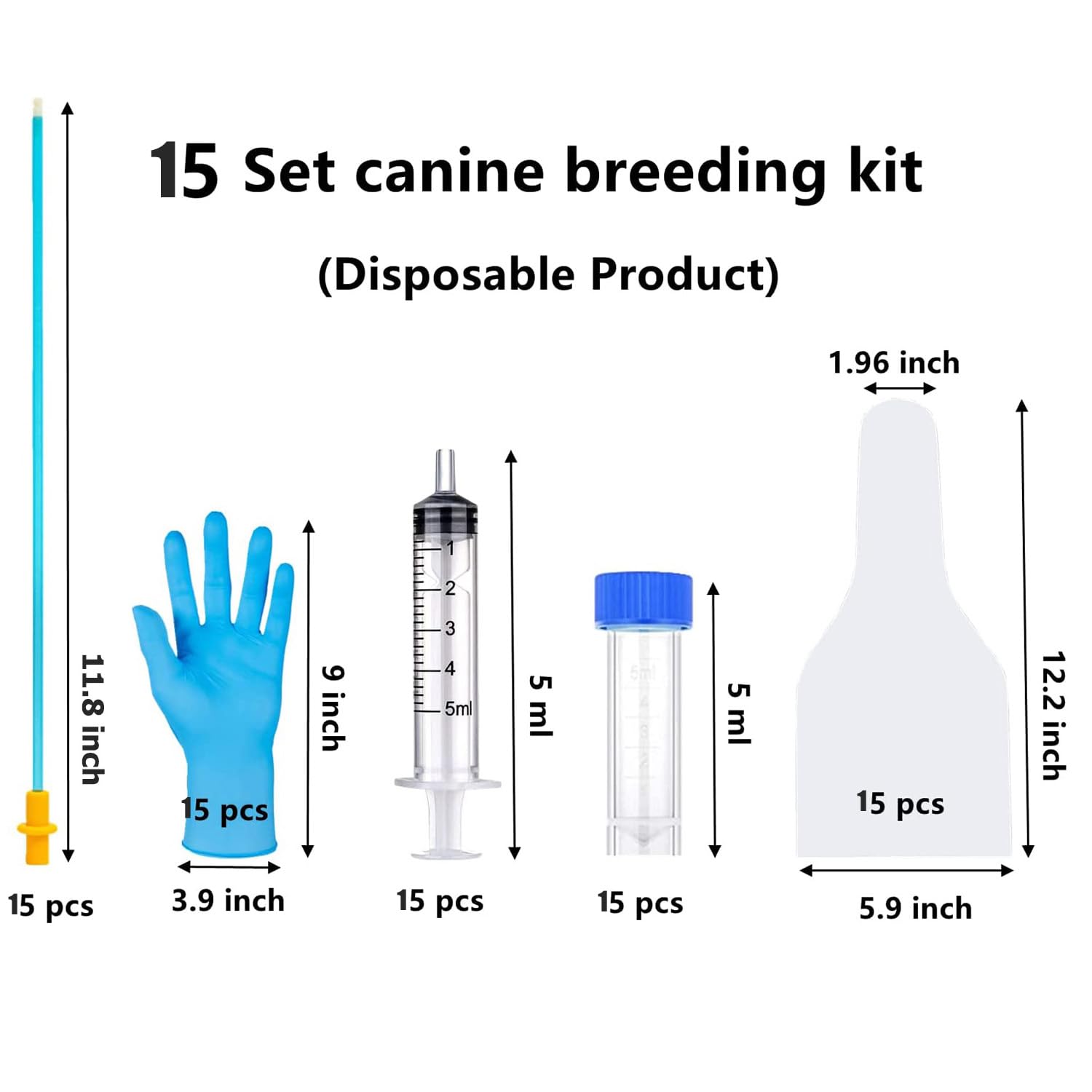 GISUREM dog insemination catheter in multiple lengths for versatile breeding setups.