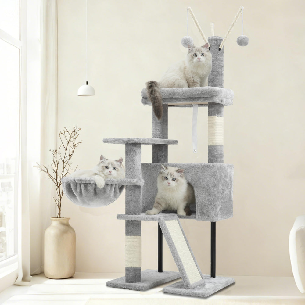 Gitelsnour plush balls on a pole invite interactive play.