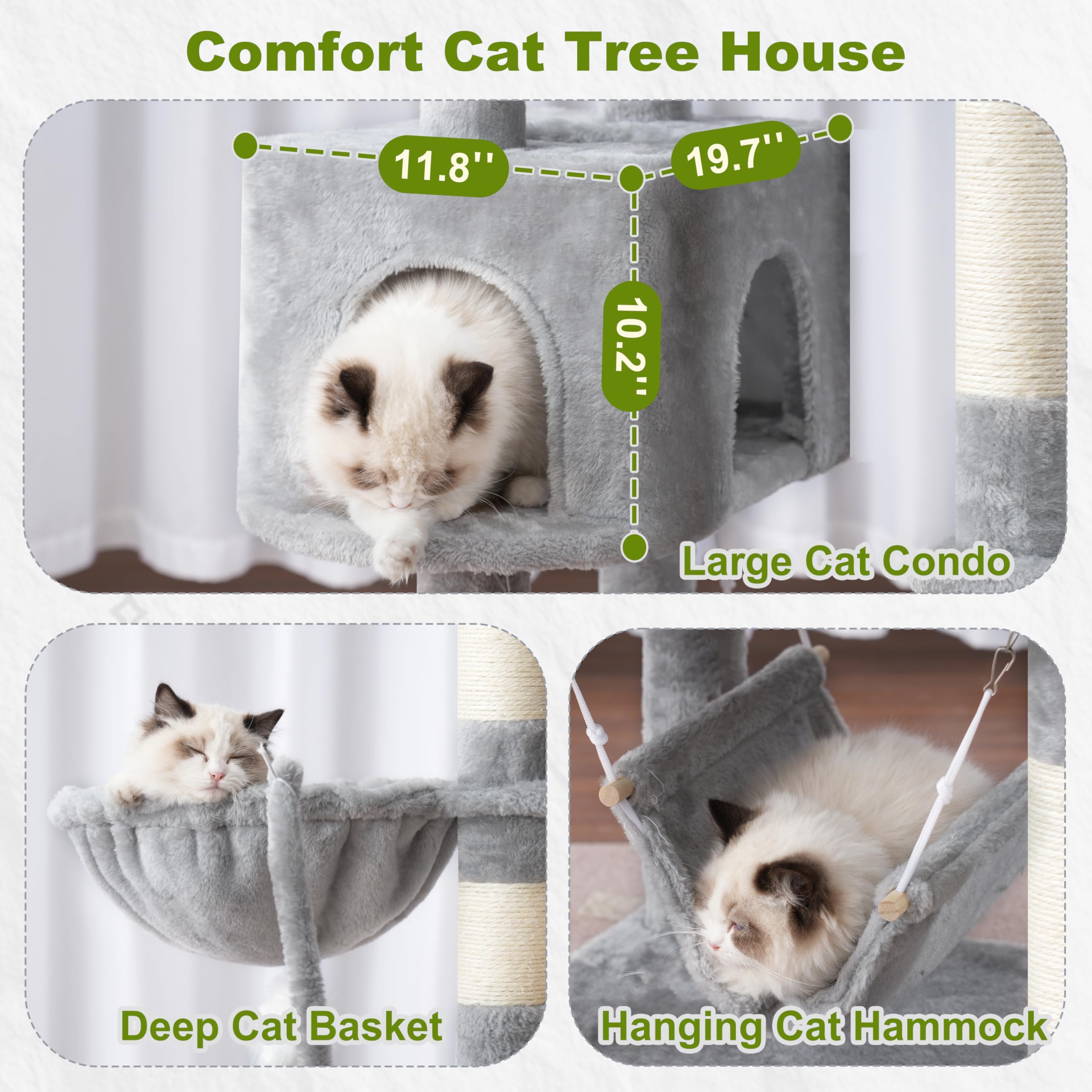 Gitelsnour cat tree includes rope posts for natural scratching