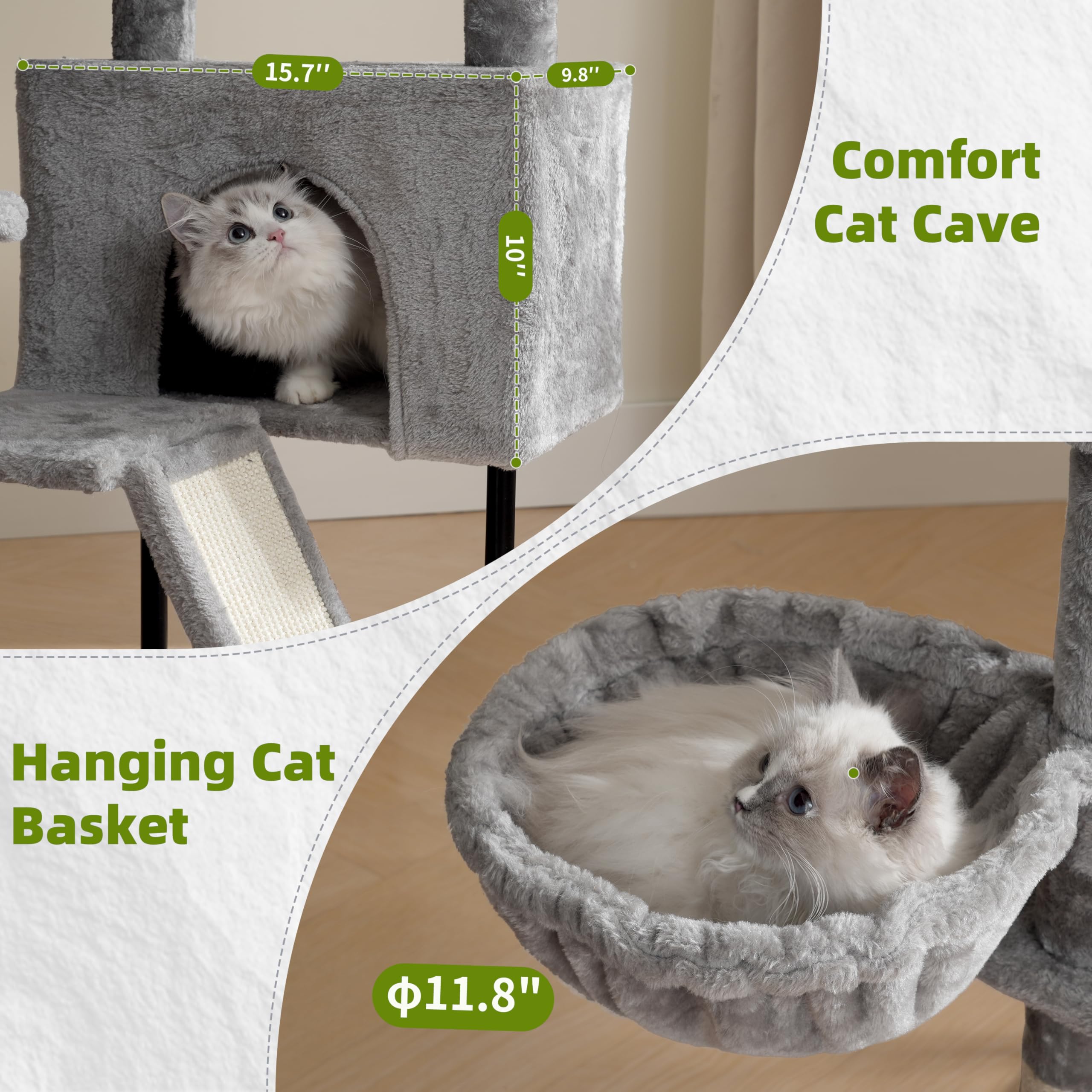 Gitelsnour cat tree stepped paths encourage climbing and safe jumping.